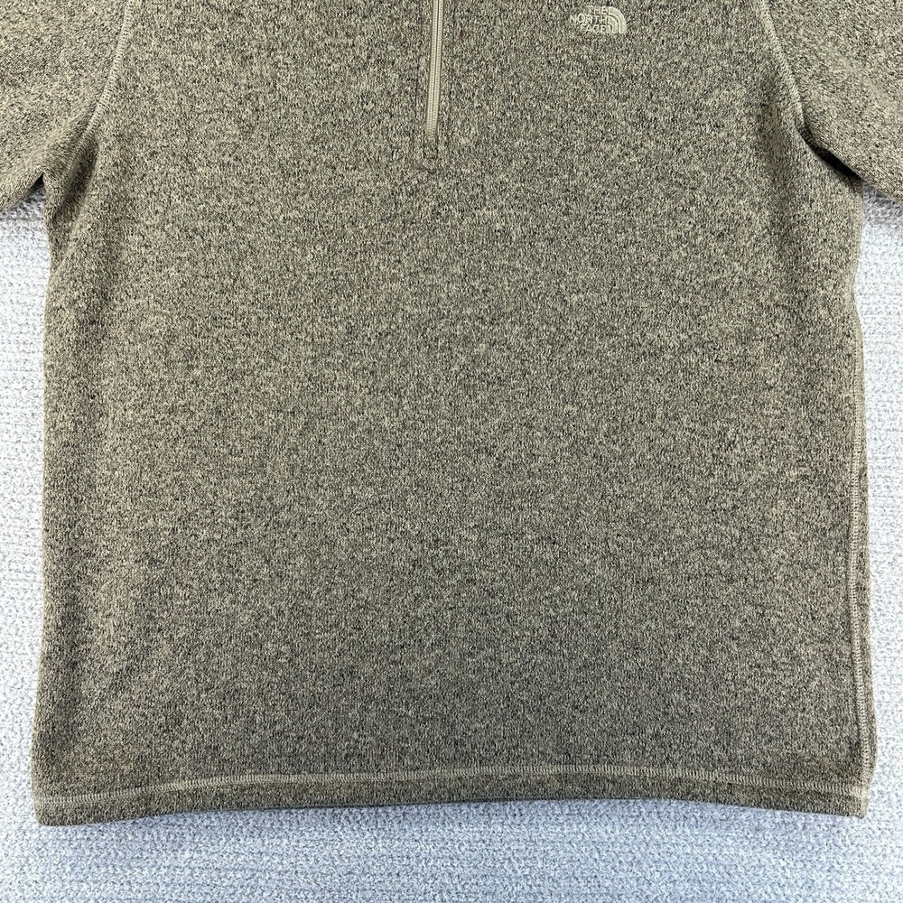 North Face Jacket Mens XL Brown Pockets 1/4 Zip Fleece Sweater Outdoor Hike - Picture 5 of 16